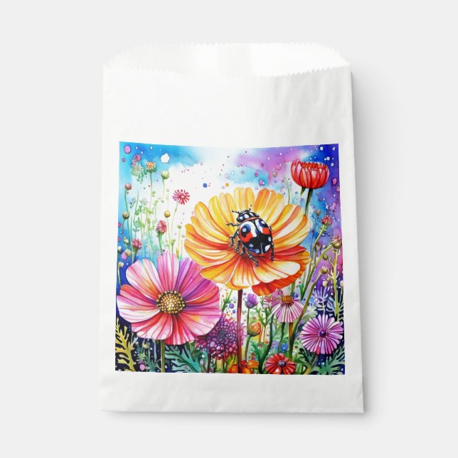 Sachets En Papier Fleurs et coccinelles (Devant)