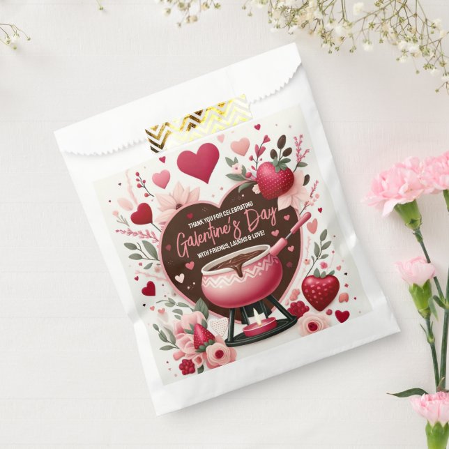 Sachets En Papier Fleurs et fraises La fête des fondues de Galentine (Scellé)