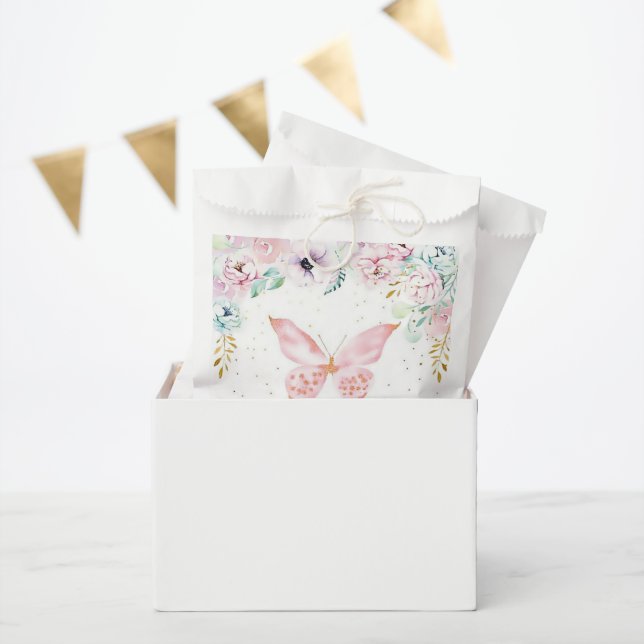 Sachets En Papier Fleurs et papillons pastel  (Fête)