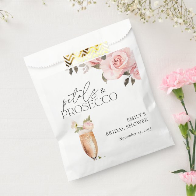 Sachets En Papier Fleurs et Prosecco Shower Floral de Mariage (Scellé)