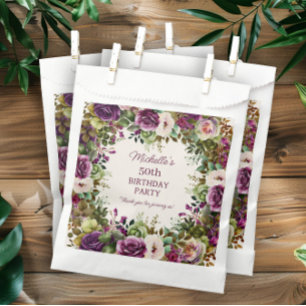 Sachets En Papier Fleurs Florales Violettes Roses Anniversaire