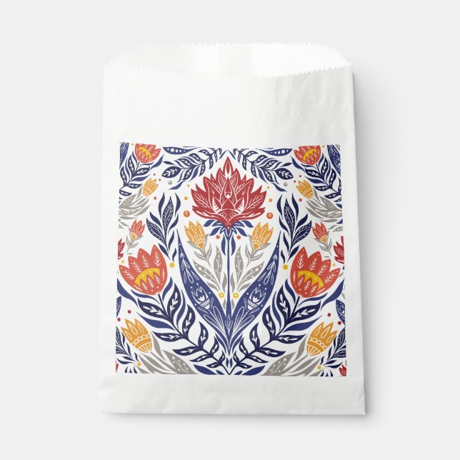 Sachets En Papier Fleurs folkloriques motif (Devant)