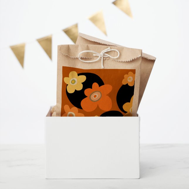 Sachets En Papier fleurs orange (Fête)