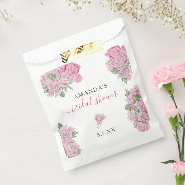 Sachets En Papier Fleurs rose d'aquarelle - FÊTE DES MARIÉES (Scellé)