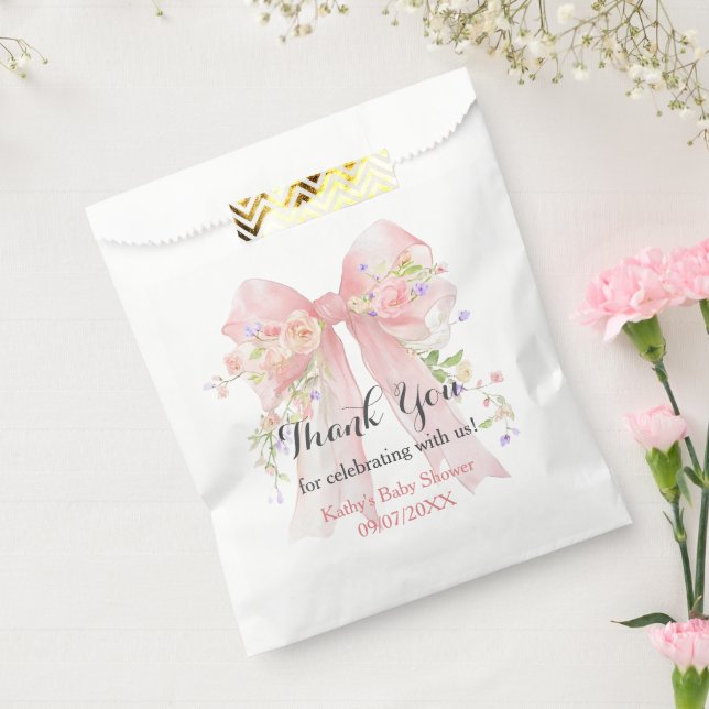 Sachets En Papier Fleurs sauvages à ruban rose (Scellé)