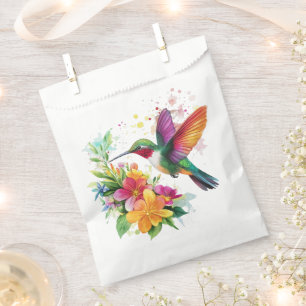 Sachets En Papier Fleurs tropicales des colibris