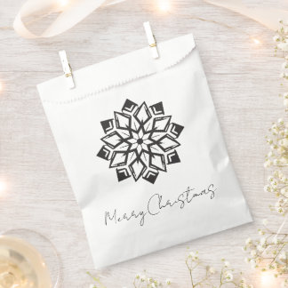 Sachets En Papier Flocon de neige stylisé de Noël vintage