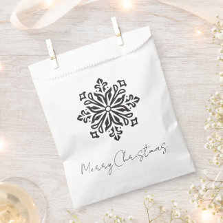 Sachets En Papier Flocon de neige stylisé rétro Joyeux Noël