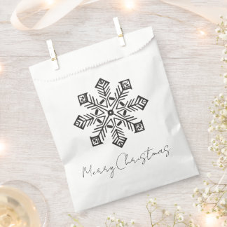 Sachets En Papier Flocon de Noël stylisé Joyeux Noël