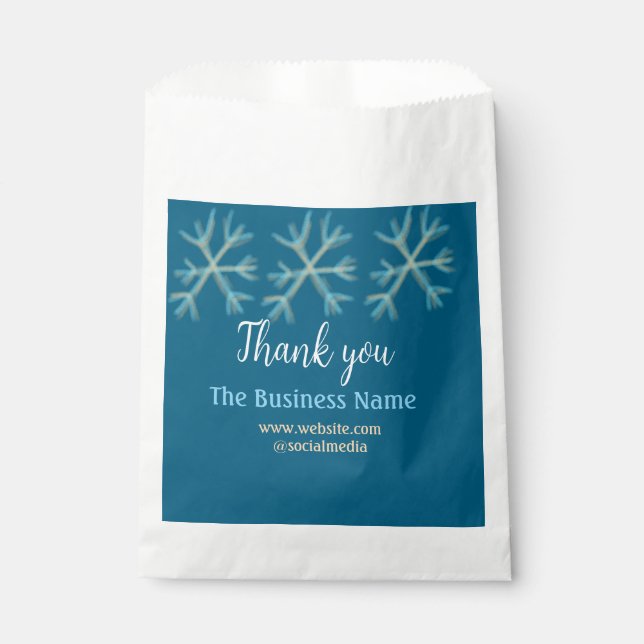 Sachets En Papier flocons de neige orange bleu ajoutez le nom de l'e (Devant)