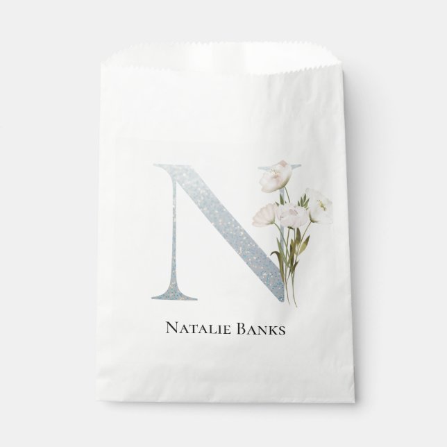 Sachets En Papier Floral blanc le plus doux (Devant)