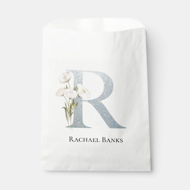 Sachets En Papier Floral blanc le plus doux (Devant)
