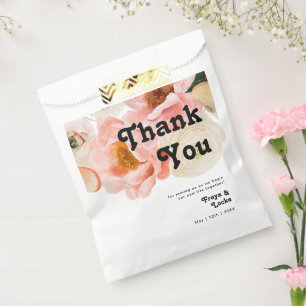 Sachets En Papier Floral coloré gras MERCI