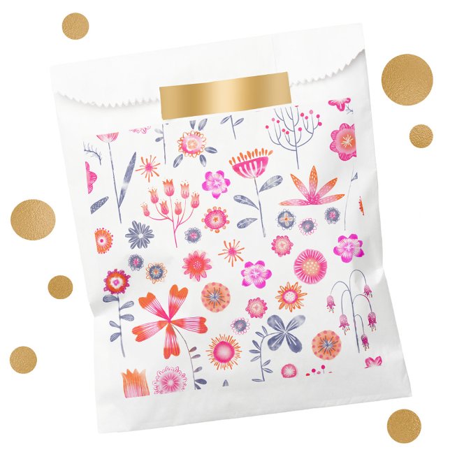 Sachets En Papier Floral moderne (Modern floral favor bags)