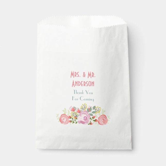 Sachets En Papier Floral personnalisé (Devant)
