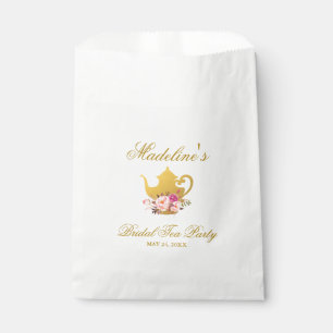 Sachets En Papier Floral Pink Gold Fête des mariées Tea Party