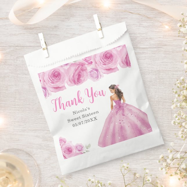 Sachets En Papier Floral Princess in a Pink Dress Sweet Sixteen  (Coupé)