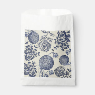 Sachets En Papier Flore d'impression florale de fleurs bleues antiqu