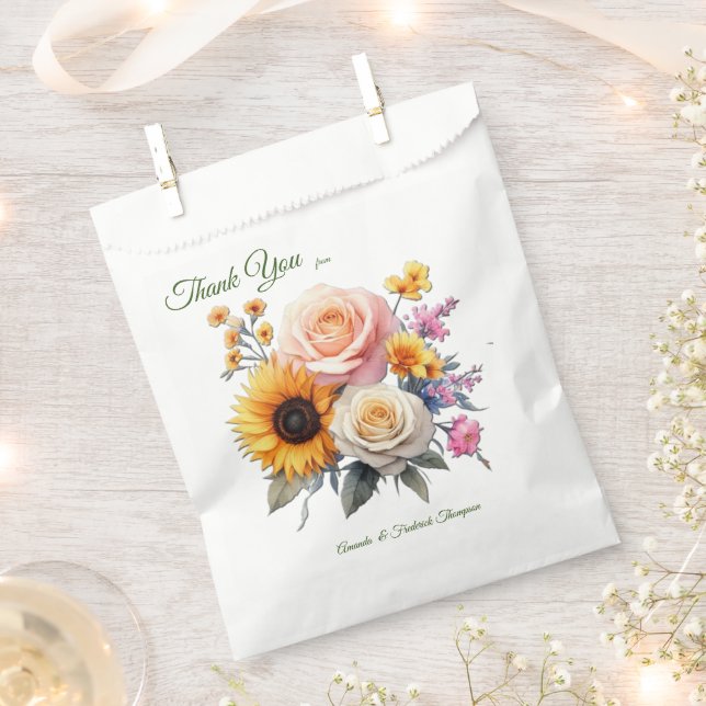 Sachets En Papier Flores florales du printemps et de l'été (Coupé)