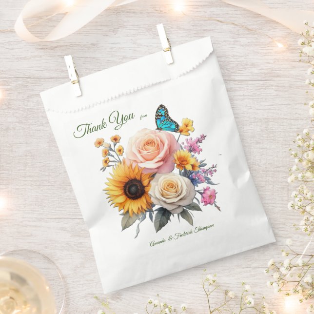 Sachets En Papier Flores florales du printemps et de l'été (Coupé)