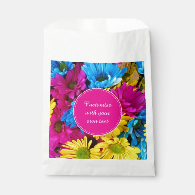 Sachets En Papier Flowers in Bright Colors Custom Text (Devant)