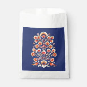 Sachets En Papier 💙 💛 🧡 Folklore aux fleurs jaunes et aux o