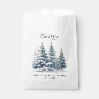Sachets En Papier Forêt de pins d'hiver Neige dans l'amour Merci