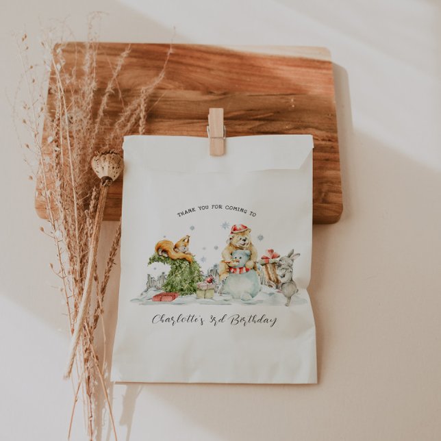 Sachets En Papier Forêt enchantée d'hiver | Anniversaire (Créateur téléchargé)