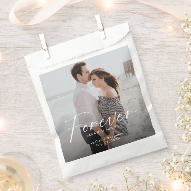 Sachets En Papier Forever a une belle bague Photo Fiançailles Modern (Coupé)