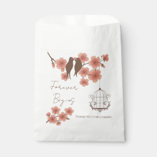 Sachets En Papier Forever Begins Wedding Favor Gift Bag with Lovebir