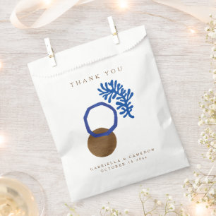 Sachets En Papier Formes Abstraites contemporaines Art Blue Tan Mari