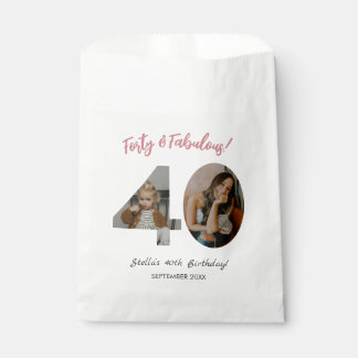 Sachets En Papier Forty & Fabulous Custom Photo 40th Birthday 