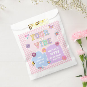 Sachets En Papier Four Is A Vibe Preppy Patch 4th Birthday Party