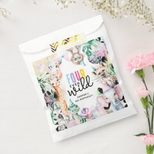 Sachets En Papier FOUR pour toujours Animaux de Safari Sauvages 4ème