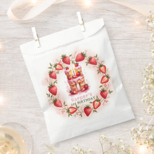 Sachets En Papier Fraise Anniversaire Favoriser Sac Lettre H Gâteau