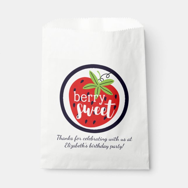 Sachets En Papier Fraise Berry Sweet Birthday Baby Girl Kids (Devant)