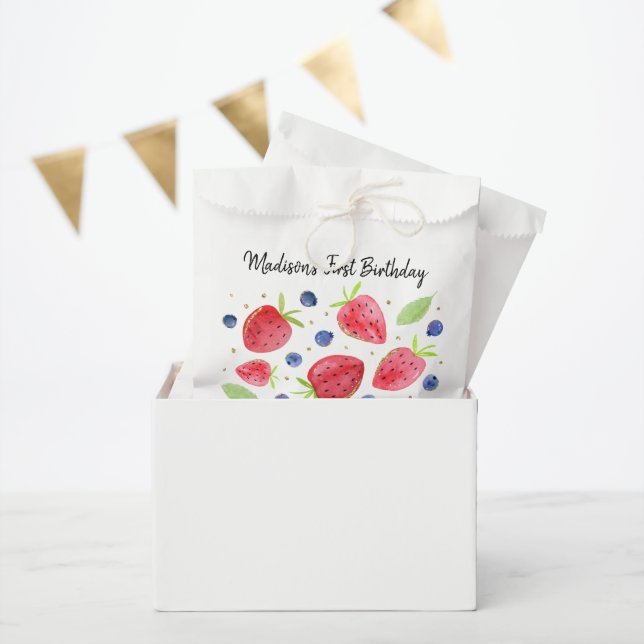 Sachets En Papier Fraise bleuet Berry Sweet Anniversaire (Fête)