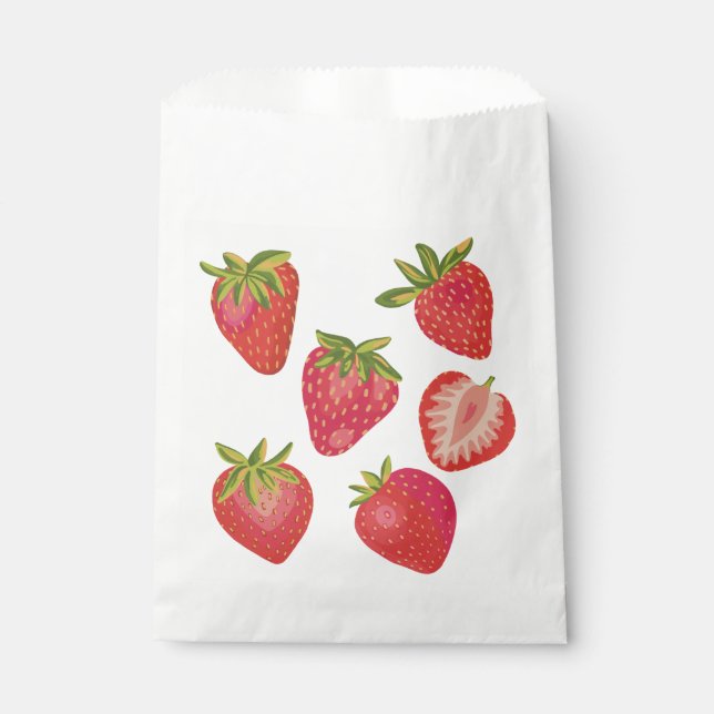 Sachets En Papier Fraise d'été mignonne (Devant)
