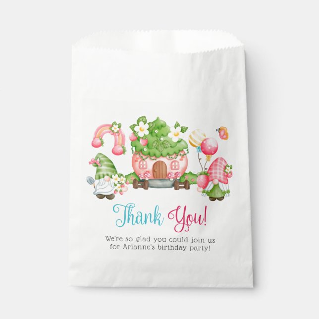 Sachets En Papier Fraise Gnome Anniversaire Merci Favoriser Sac