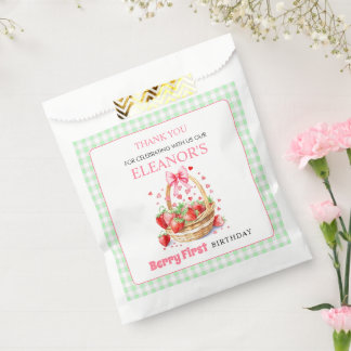 Sachets En Papier Fraisier Menthe Berry Premier Anniversaire Merci