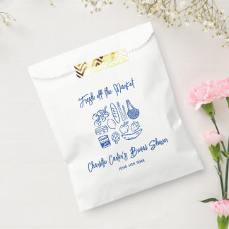 Sachets En Papier Fresh Off The Market Blue Hand Drawn Bridal Shower