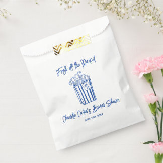 Sachets En Papier Fresh Off The Market Blue Hand Drawn Bridal Shower