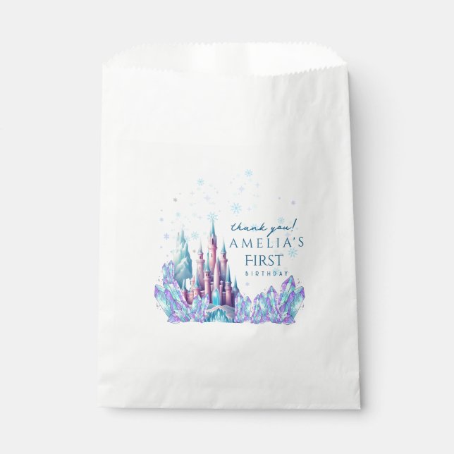 Sachets En Papier Frozen 1st Birthday Cartoon Castle First Birthday  (Devant)