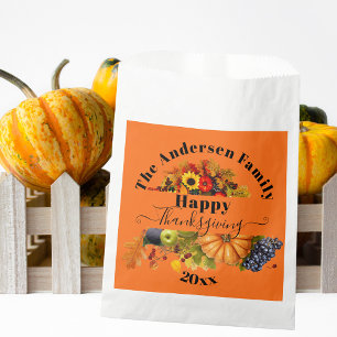 Sachets En Papier Fruits D'Automne Fleurs Et Bon thanksgiving De Fol