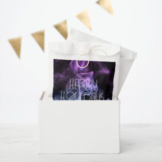 Sachets En Papier Fumée de couleur sarcelle violet Joyeuses Fêtes
