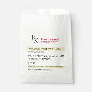 Sachets En Papier Fun Novelty Rx Prescription Étiquette Candy Hallow