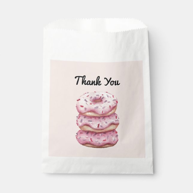 Sachets En Papier Fun Pink Donut Sprinkings Merci personnalisé (Devant)