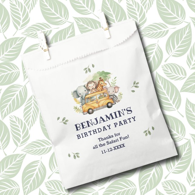 Sachets En Papier Fun Safari animal Jungle Anniversaire Merci (Créateur téléchargé)