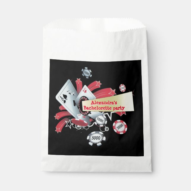 Sachets En Papier Fun Vegas poker casino puce de casino bachelorette (Devant)
