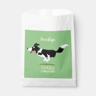 Sachets En Papier Funny Border Collie chien en course dessin animé